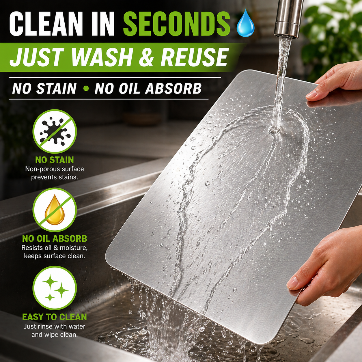 Hygienic Steel chopping  Board – Flat 50% OFF