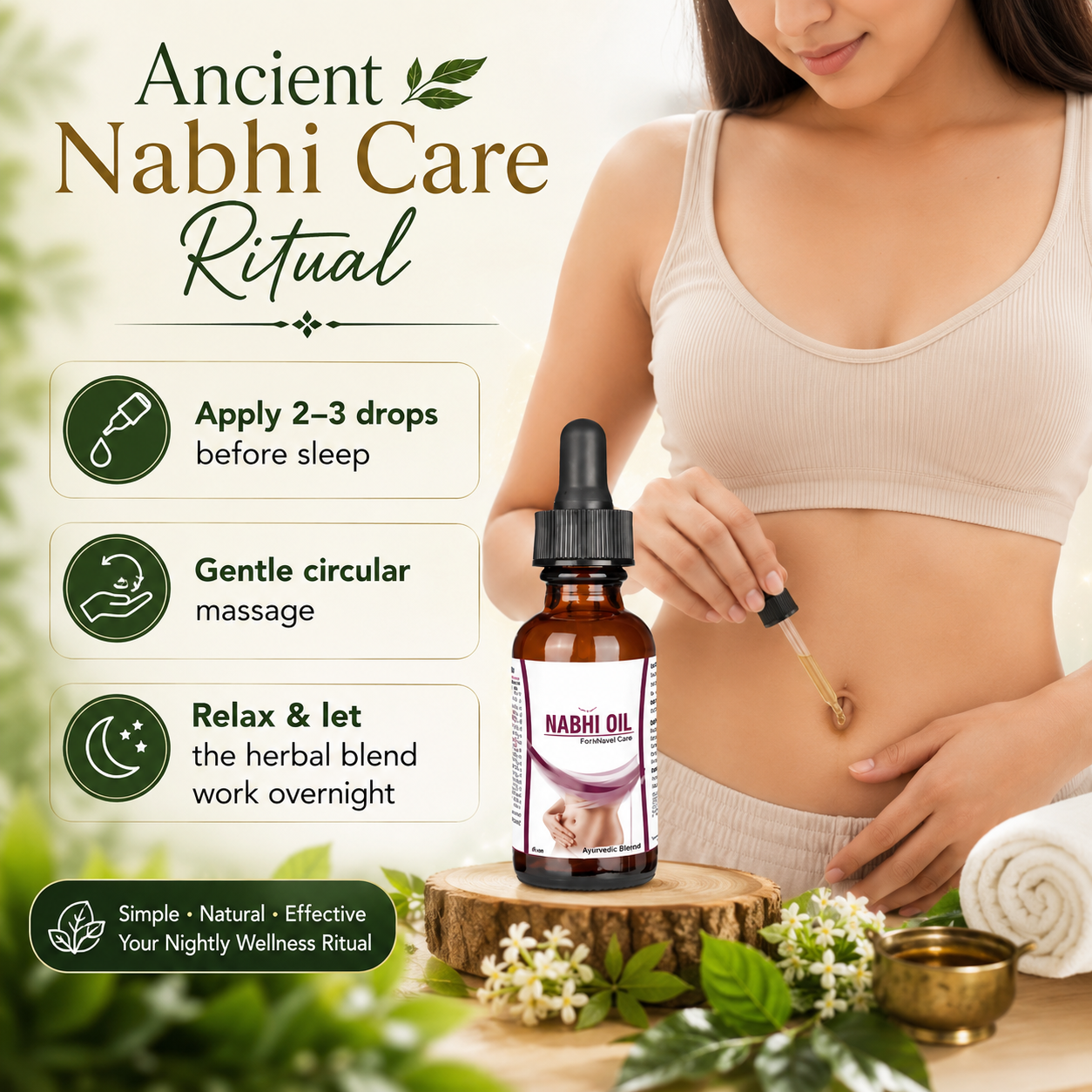✨ AYURVEDIC NABHI OIL — LIMITED 50% OFFER [ pack of 1 ]